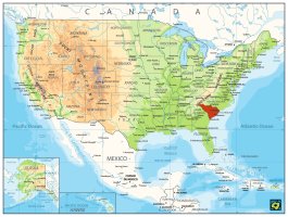 South Carolina, poloha státu – CoJeCo.cz (CC BY-SA 4.0)