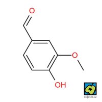 Vanilin, 4-hydroxy-3-methoxybenzaldehyd – CoJeCo.cz (CC BY-SA 4.0)