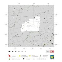Vývěva, mapa souhvězdí – International Astronomical Union + Sky & Telescope (CC BY 3.0), česká legenda CoJeCo.cz (CC BY 4.0)