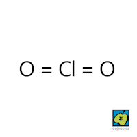 Oxid chloričitý, strukturní vzorec – CoJeCo.cz, CC BY 4.0