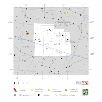 Beran, mapa souhvězdí – International Astronomical Union + Sky & Telescope (CC BY 3.0), česká legenda CoJeCo.cz (CC BY 4.0)