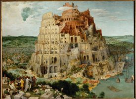Stavba Babylónské věže, olej na dubovém dřevě (mezi lety 1525-1530) – Pieter Bruegel starší / Profimedia.CZ