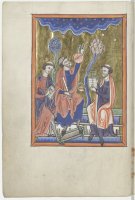 Abraham ibn-Ezra při astronomickém pozorování, ilustrace knihy žalmů – Francouzská národní knihovna, volné dílo
