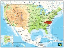 North Carolina, poloha státu – CoJeCo.cz (CC BY-SA 4.0)