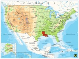 Louisiana, poloha státu – CoJeCo.cz (CC BY-SA 4.0)
