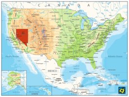 Nevada, poloha státu – CoJeCo.cz (CC BY-SA 4.0)